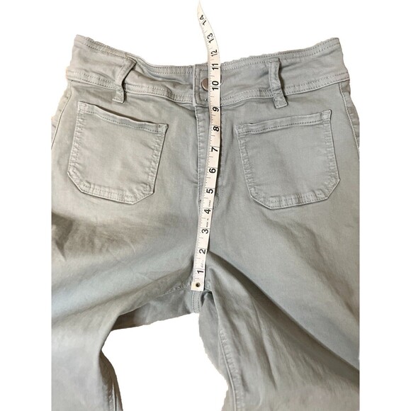 Mica Denim Buckle Super High Rise Cropped Wide Leg Stretch Pant 26 Mint Green - Picture 8 of 15